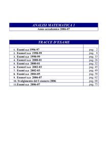 ANALISI MATEMATICA 1 TRACCE D`ESAME