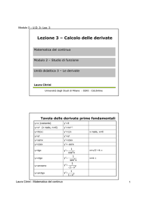 Lezione 3 – Calcolo delle derivate