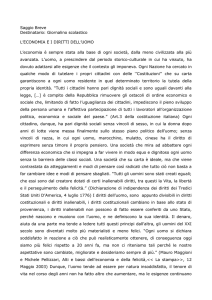 Saggio Breve Destinatario: Giornalino scolastico L‟ECONOMIA E I