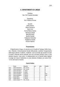 x. dipartimento di lingue - Pontificia Università della Santa Croce