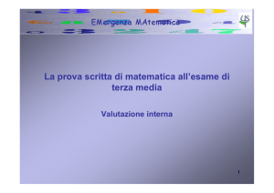 La prova scritta di matematica all`esame di terza media