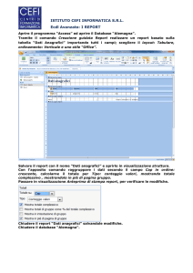 ISTITUTO CEFI INFORMATICA S.R.L. Ecdl Avanzato: I REPORT