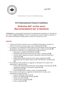 Sindrome dell` occhio secco - International Council of Ophthalmology