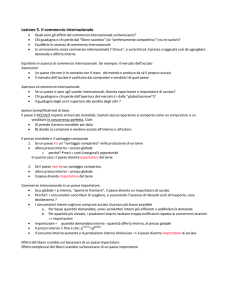 Lezione 5. Il commercio internazionale