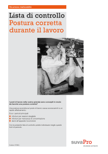 Lista di controllo Postura corretta durante il lavoro