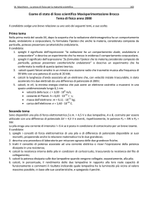 Scarica il testo e la soluzione del tema di Fisica