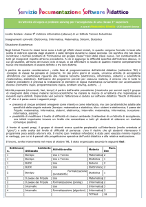 Un`attività di logica e problem solving per l`accoglienza di una