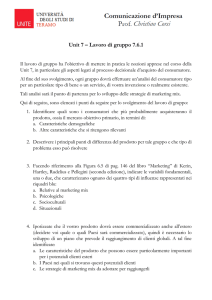 Unit 7 – Lavoro di gruppo 7.6.1 - Progetto e