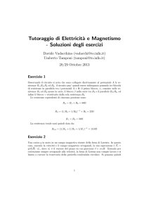 Tutoraggio di Elettricit`a e Magnetismo