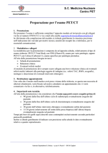 Preparazione per l`esame PET/CT