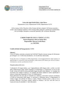 Laboratorio di lingua tedesca. Prof. Beck. 3 cfu. L-10, LM-14