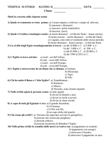 Verifica domande chiuse sugli Egizi