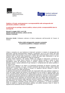 passato e presente tra gestione pubblica e impegno volontario