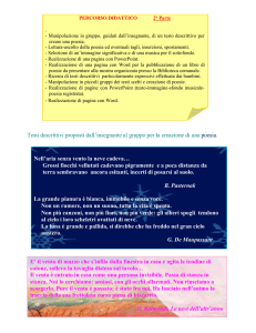 Testi descrittivi proposti dall`insegnante al gruppo