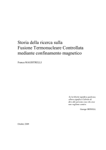 Storia della ricerca sulla Fusione Termonucleare