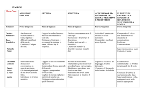 ITALIANO Classe Prima ASCOLTO E PARLATO LETTURA