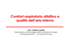 Comfort respiratorio olfattivo e qualità dell`aria interna