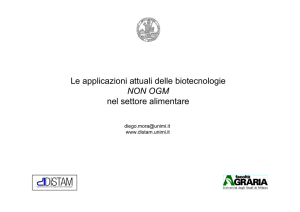 Le applicazioni attuali delle biotecnologie NON OGM nel