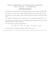 Corso di preparazione alle Olimpiadi della Matematica Gara a