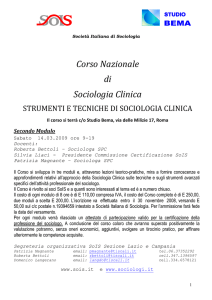 Corso Nazionale di Sociologia Clinica