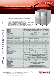 Datasheet UPS doppia conversione monofase T