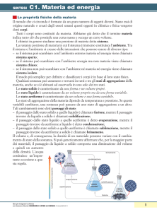 SINTESI C1. Materia ed energia - Zanichelli online per la scuola
