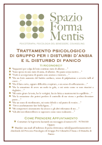 Trattamento psicologico di gruppo per i disturbi d`ansia e il disturbo