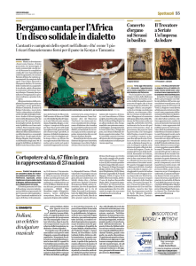Bergamo canta per l`Africa Un disco solidale in