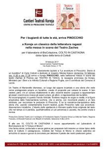 Comunicato Teatro in Tasca - PINOCCHIO
