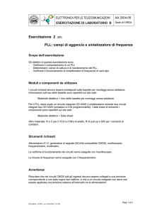 PLL: campi di aggancio e sintetizzatore di frequenza