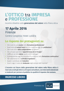 L`ottico tra impresa e professione