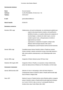 Curriculum vitae Giuliano Albarani Nome Indirizzo VIA DEL