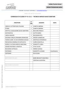 CONSIGLIO DI CLASSE 5^ B S.S.S. – TECNICO SERVIZI SOCIO