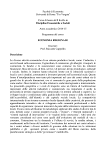 Facoltà di Economia Università di Roma "Tor Vergata" Corso di