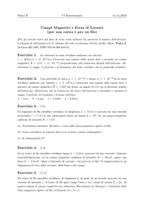 Campi Magnetici e Forza di Lorentz (per una carica e per un filo
