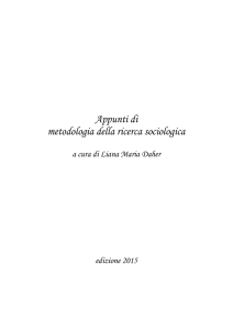 Appunti di metodologia della ricerca sociologica 2015