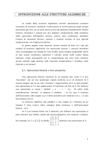 INTRODUZIONE ALLE STRUTTURE ALGEBRICHE