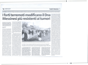 I forti terremoti modificano il Dna. Messinesi più resistenti ai
