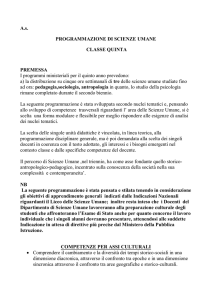 A.s. PROGRAMMAZIONE DI SCIENZE UMANE