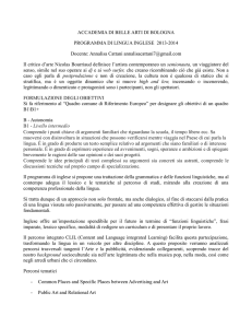 Programma di Inglese per l`aarte Annalisa Cattani 2015, 2016