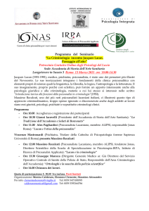 Programma del Seminario “La Criminologia incontra Jacques Lacan
