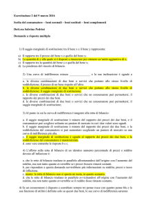 Esercitazione 2 del 9 marzo 2016 Scelta del