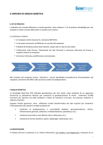il servizio di analisi genetica