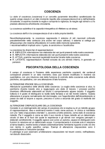 COSCIENZA PSICOPATOLOGIA DELLA COSCIENZA