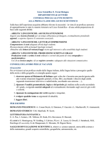 Liceo Scientifico E. Fermi Bologna DIPARTIMENTO di LETTERE