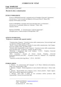 Curriculum 2013 - Pontificia Università Gregoriana