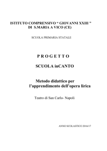 Progetto Scuola inCanto - Istituto Comprensivo Santa Maria di Vico
