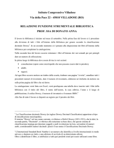 RELAZIONE FUNZIONE STRUMENTALE BIBLIOTECA PROF. SSA
