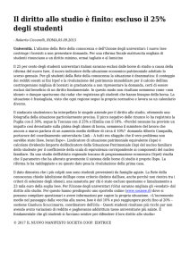 Il diritto allo studio è finito: escluso il 25% degli studenti