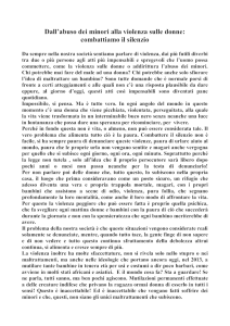 Dall`abuso dei minori alla violenza sulle donne: combattiamo il